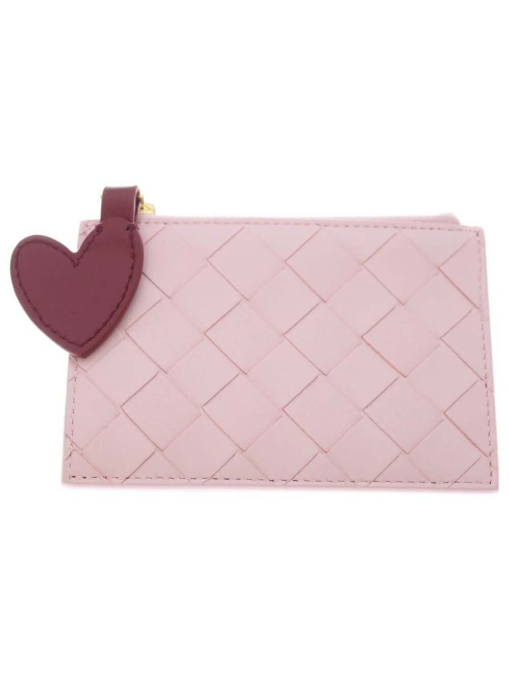 Bottega Veneta Intrecciato Valentine Coin Purse Card Case Fragment Pink Leather
